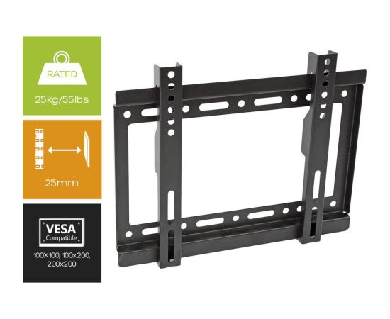 Omega OUTV200F Televizora sienas stiprinājums / 40 kg MAX / VESA 200x200 / 23-42"