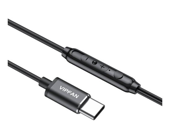 Wired in-ear headphones VFAN M11, USB-C (black)