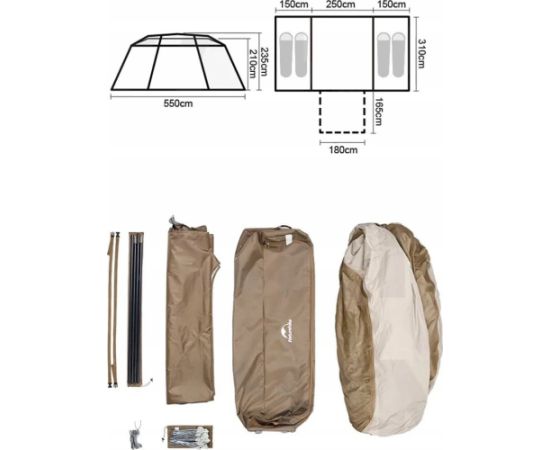 Namiot turystyczny Naturehike Namiot village 17 cnh22zp021-brown NATUREHIKE