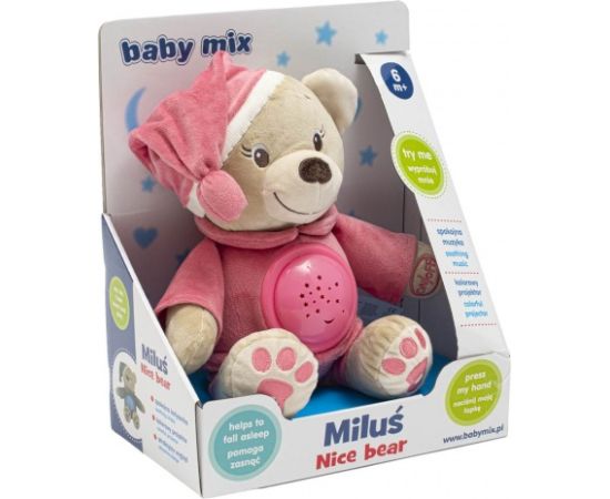 Baby Mix Projektors ar mūziku BEAR OLA pink 28826