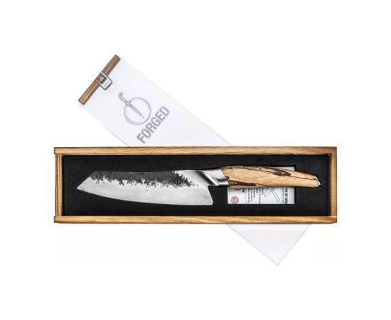 Forged Japāņu tērauda Santoku nazis - Kalts Katai 18cm