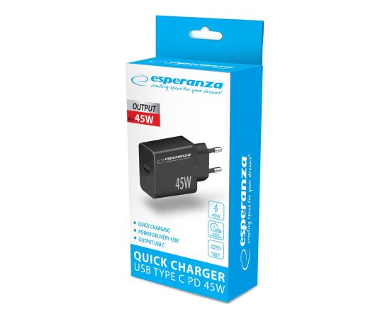 Esperanza EZC108K mains charger 45W Black