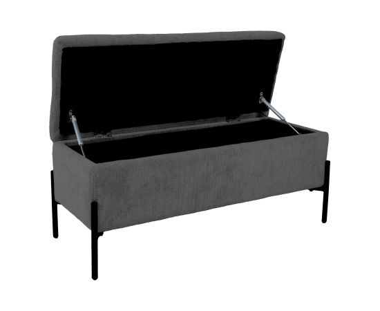 Bench RORI with storage box, grey