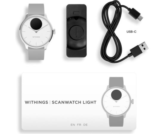 Withings ScanWatch light / 37mm White išmanusis laikrodis