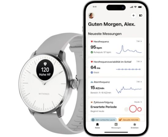 Withings ScanWatch light / 37mm White išmanusis laikrodis