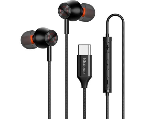 Mcdodo HP-3490 in-ear, wired headphones, USB-C (black)