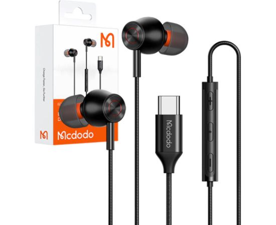 Mcdodo HP-3490 in-ear, wired headphones, USB-C (black)