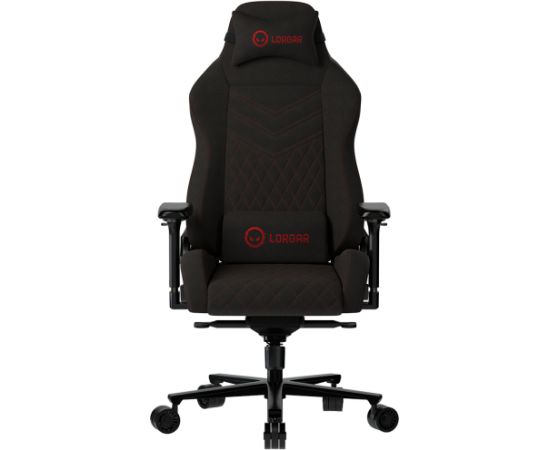 LORGAR Ace 422, Gaming chair, Anti-stain durable fabric, 1.8 mm metal frame, multiblock mechanism, 4D armrests, 5 Star aluminium base, Class-4 gas lift, 75mm PU casters, Black + red