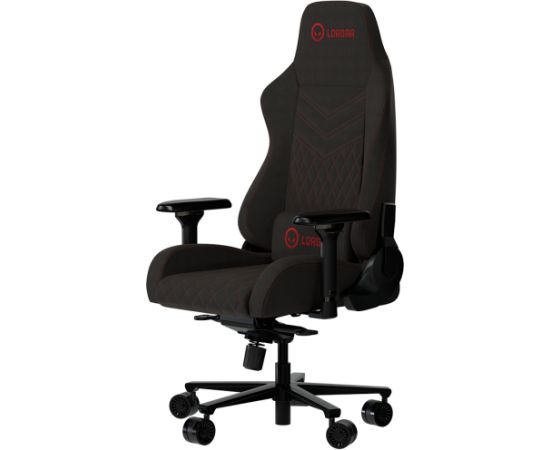 LORGAR Ace 422, Gaming chair, Anti-stain durable fabric, 1.8 mm metal frame, multiblock mechanism, 4D armrests, 5 Star aluminium base, Class-4 gas lift, 75mm PU casters, Black + red