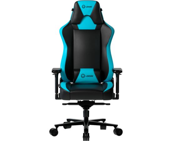 LORGAR Base 311, Gaming chair, PU eco-leather, 1.8 mm metal frame, multiblock mechanism, 4D armrests, 5 Star aluminium base, Class-4 gas lift, 75mm PU casters, Black + blue