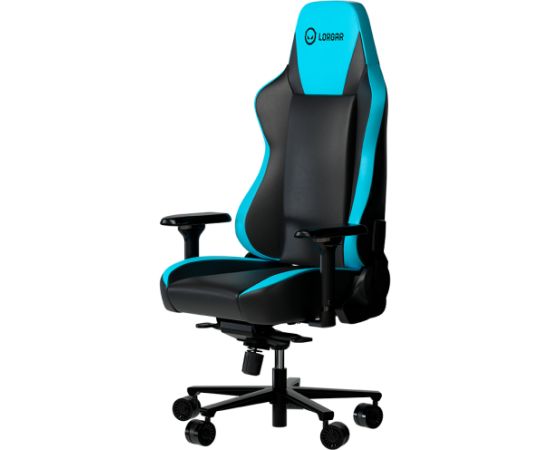 LORGAR Base 311, Gaming chair, PU eco-leather, 1.8 mm metal frame, multiblock mechanism, 4D armrests, 5 Star aluminium base, Class-4 gas lift, 75mm PU casters, Black + blue