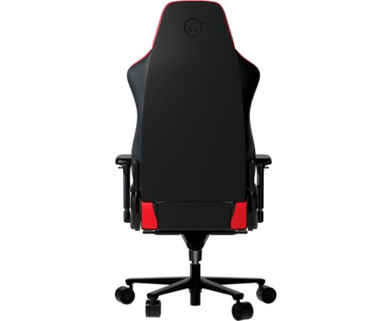 LORGAR Base 311, Gaming chair, PU eco-leather, 1.8 mm metal frame, multiblock mechanism, 4D armrests, 5 Star aluminium base, Class-4 gas lift, 75mm PU casters, Black + red