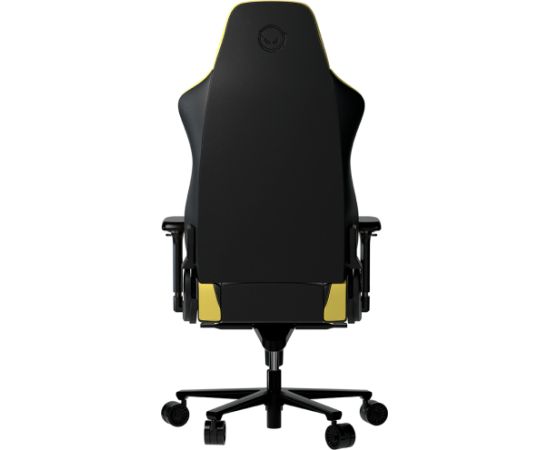 LORGAR Base 311, Gaming chair, PU eco-leather, 1.8 mm metal frame, multiblock mechanism, 4D armrests, 5 Star aluminium base, Class-4 gas lift, 75mm PU casters, Black + yellow