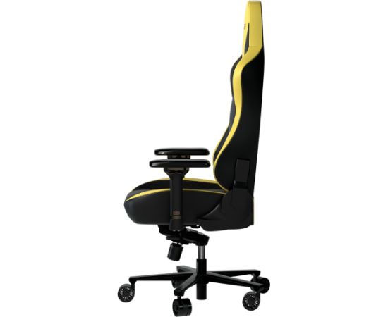 LORGAR Base 311, Gaming chair, PU eco-leather, 1.8 mm metal frame, multiblock mechanism, 4D armrests, 5 Star aluminium base, Class-4 gas lift, 75mm PU casters, Black + yellow