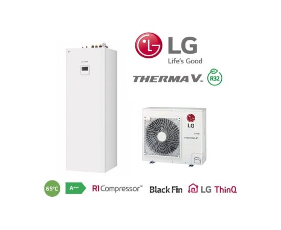 LG gaiss-ūdens siltumsūknis HU051MR .U44 / HN0916T .NB1 Therma V IWT 200L 5,5 kW R32