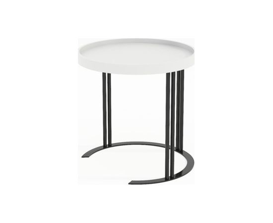 Side table KEIRA D50xH50cm, white