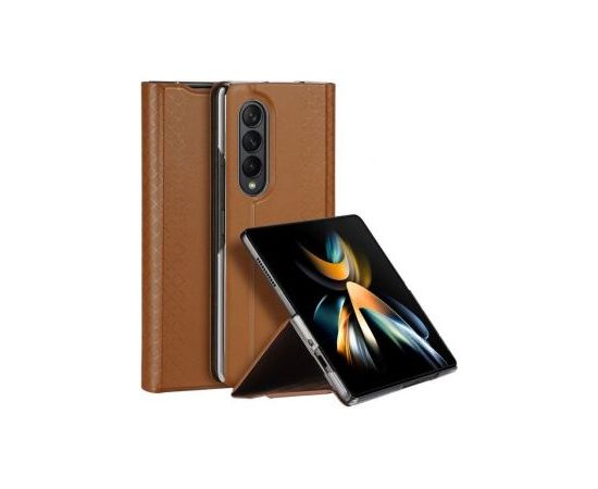 Dux Ducis Samsung  Galaxy Z Fold4 Bril case with a flip wallet stand Brown