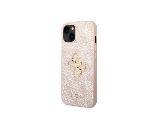 Guess -  Guess PU 4G Metal Logo Case for iPhone 14 Pink