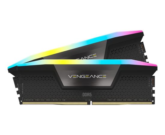 Corsair DDR5 - 96GB - 5200 - CL - 38 (2x 48 GB) dual kit, RAM (black, CMH96GX5M2B5200C38, Vengeance RGB, INTEL XMP)