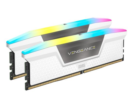 Corsair DDR5 - 32GB - 6000 - CL - 30 (2x 16 GB) dual kit, RAM (white, CMH32GX5M2B6000C30W, Vengeance RGB, INTEL XMP)