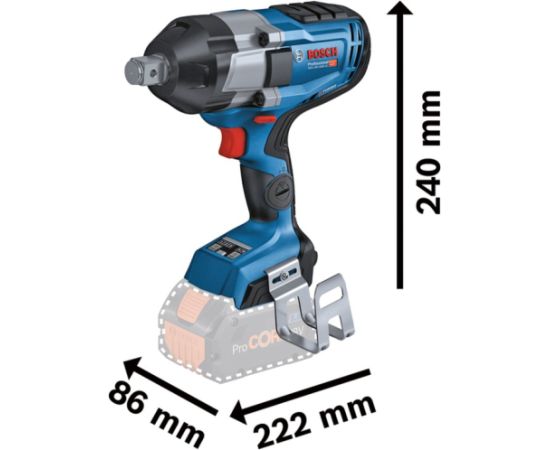 Bosch cordless impact wrench BITURBO GDS 18V-1050 HC Professional, 18V (blue/black, 2x battery ProCORE18V 8.0Ah, Bluetooth module, 3/4", in L-BOXX)