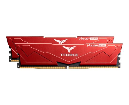 Team Group DDR5 64GB - 5200 - CL - 40 - Dual-Kit - DIMM - FLRD564G5200HC40CDC01, VULCAN, XMP, red