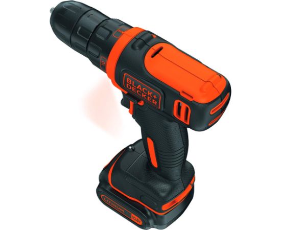 Black&decker BLACK + DECKER Cordless Drill BDCDD12BAFC, 10,8Volt (black / orange, suitcases, 2x Li-Ion battery 1.5Ah, 100-piece accessory kit)