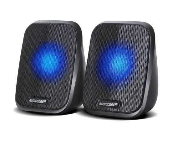 Audiocore AC835 2.0 Stereo Speakers With LED Backlighting For PC Laptop Smartphone