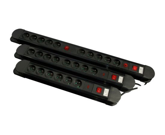 Maclean power strip, 10 outlet extension cord, 2 switches, protection and overload indication, 3680W, MCE10