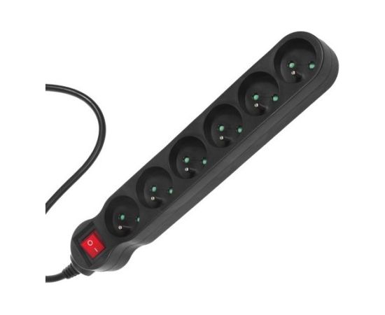 Maclean MCE225 power extension 1.5 m 6 AC outlet(s) Indoor Black