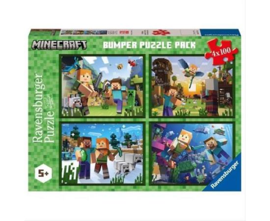 Ravensburger Puzzle: Minecraft Bumper Puzzle Pack (4x100pcs) (5716)