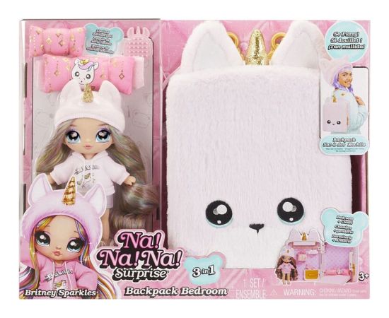 MGA Na! Na! Na! Surprise 3in1: Backpack Bedroom - Britney Sparkles Unicorn (592358EUC)