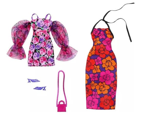 Mattel Μattel Barbie: Fashions 2-Pack Clothing Set - Dressy Floral-Themed and Accessory (HJT35)