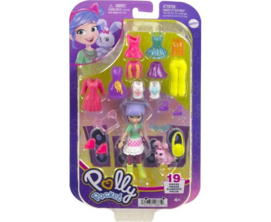 Mattel Polly Pocket: Medium Pack - Morning Walk Doll with Pet (HKV94)