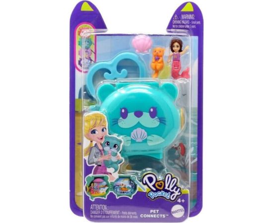 Mattel Polly Pocket Mini: Pet Connects - Otter Compact Playset (HKV48)