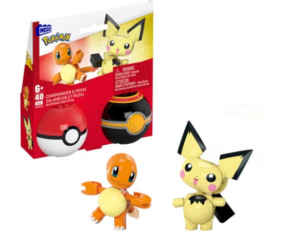 Mattel Mega Pokemon - Charmander  Pichu Pokeballs (HXP13)