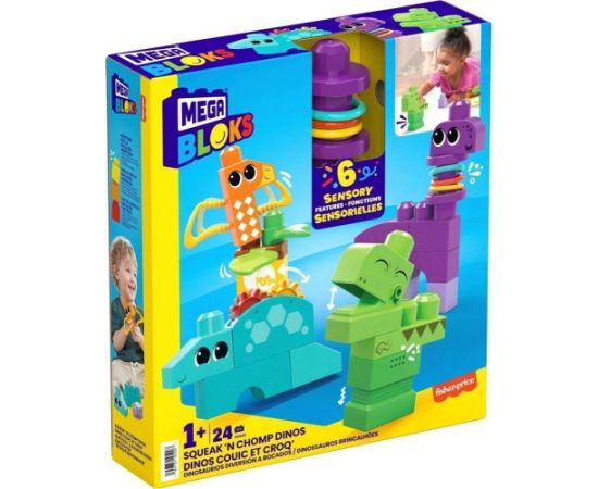 Mattel Mega Bloks: Sensory Features - Squeak N Chomp Dinos (HKN43)