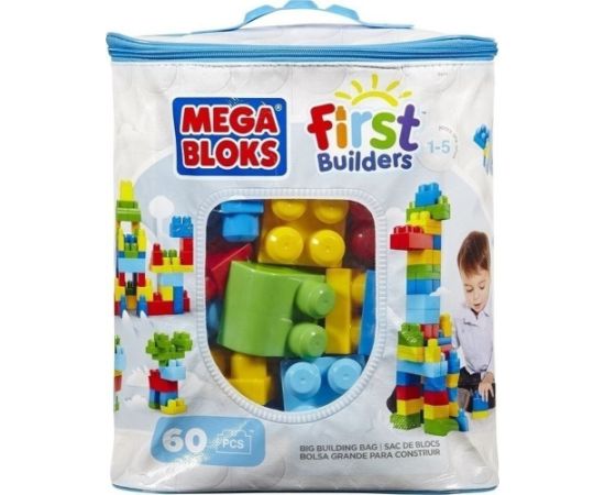 Mattel MEGA BLOKS FIRST BUILDERS BIG BUILDING BAG 60pcs BLUE (DCH55)