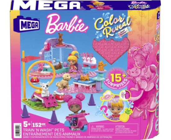 Mattel Mega  Barbie: Color Reveal - Train N Wash Pets (HHP89)