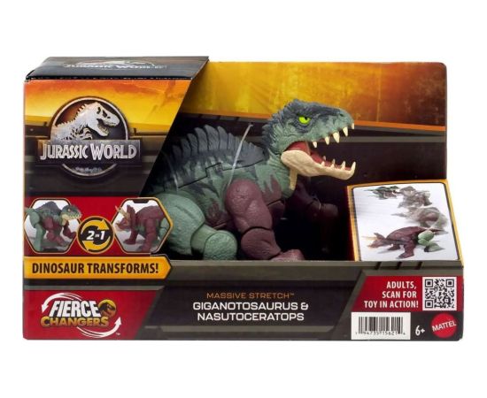 Mattel Jurassic World: Fierce Changers Massive Stretch - Giganotosaurus  Nasutoceratops (HPD34)