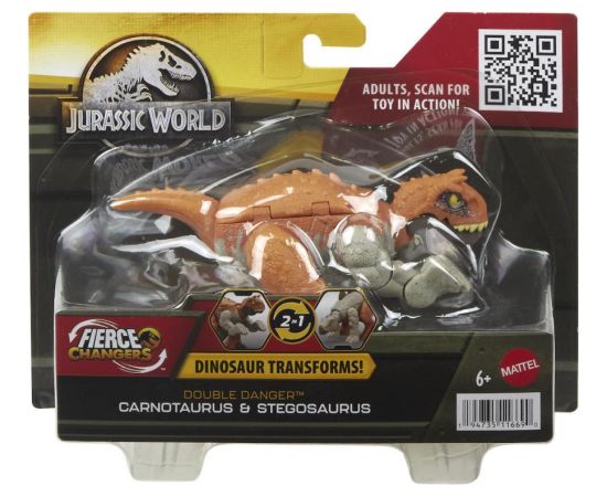 Mattel Jurassic World: Fierce Changers Double Danger - Carnotaurus  Stegosaurus (HLP07)