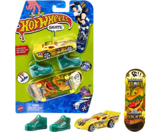 Mattel Hot Wheels: Skate - Maximum Leeway Car  Ferocious Foods Tony Hawk Fingerboard Set (HGT78)