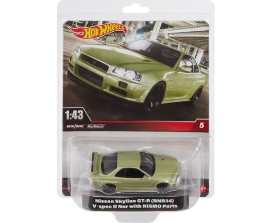 Mattel Hot Wheels: Premium Real Readers - Nissan Skyline GT-R (BNR34) V Spec II with Nismo Parts 1:43 (HMD47)