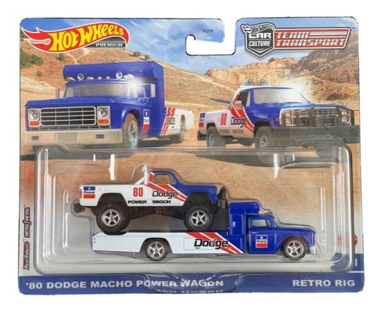 Mattel Hot Wheels: Premium Car Culture Team Transport - 80 Dodge Macho Power Wagon  Retro Rig (HKF38)