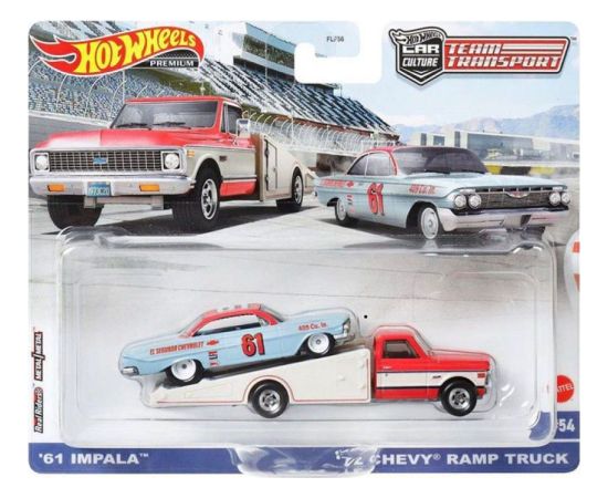 Mattel Hot Wheels: Premium Car Culture Team Transport - 61 Impala  72 Chevy Ramp Truck (HKF40)