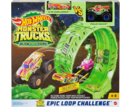 Mattel Hot Wheels Monster Trucks: Glow in The Dark™ - Epic Loop Challenge Playset (HBN02)