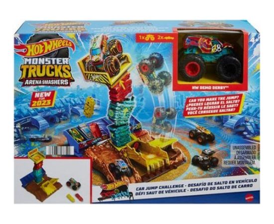 Mattel Hot Wheels Monster Trucks: Arena Smashers - Car Jump Challenge Playset (HNB94)