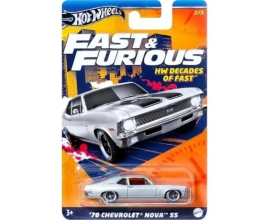 Mattel Hot Wheels Fast  Furious: HW Decades of Fast - 70 Chevrolet Nova SS Vehicle (HRW42)