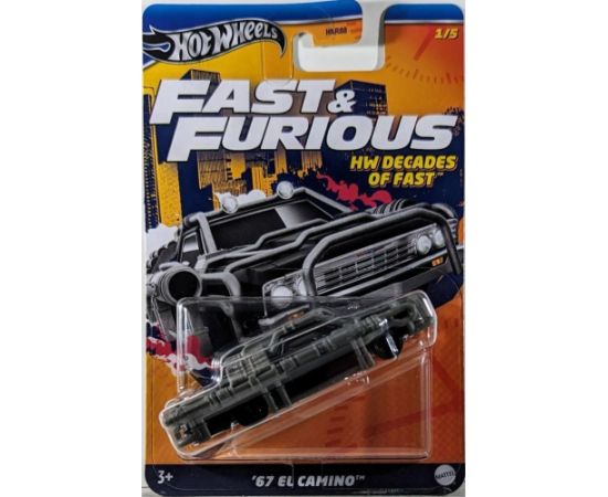 Mattel Hot Wheels Fast  Furious: HW Decades of Fast - 67 El Camino Vehicle (HRW41)