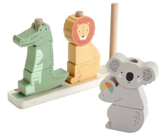 Mattel Fischer-Price: Wooden Stack  Sort Animals (HXV04)